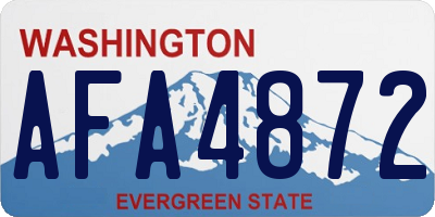 WA license plate AFA4872