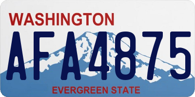 WA license plate AFA4875