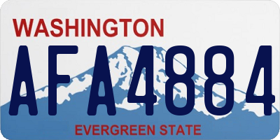 WA license plate AFA4884
