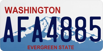 WA license plate AFA4885