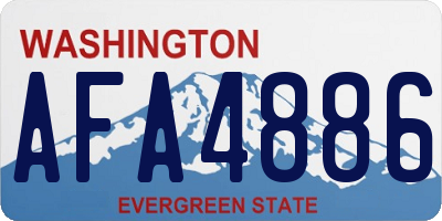WA license plate AFA4886