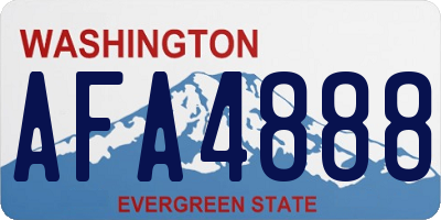 WA license plate AFA4888