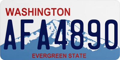 WA license plate AFA4890