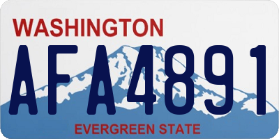 WA license plate AFA4891