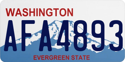 WA license plate AFA4893