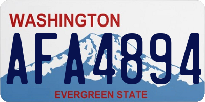 WA license plate AFA4894