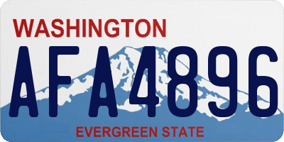 WA license plate AFA4896