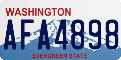 WA license plate AFA4898