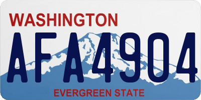 WA license plate AFA4904