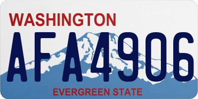 WA license plate AFA4906