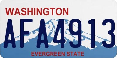 WA license plate AFA4913