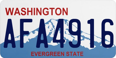 WA license plate AFA4916
