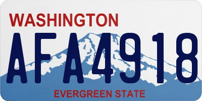 WA license plate AFA4918