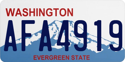 WA license plate AFA4919