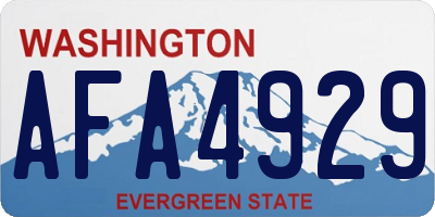 WA license plate AFA4929