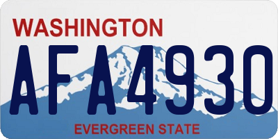 WA license plate AFA4930