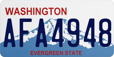 WA license plate AFA4948