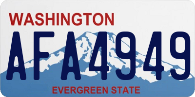 WA license plate AFA4949