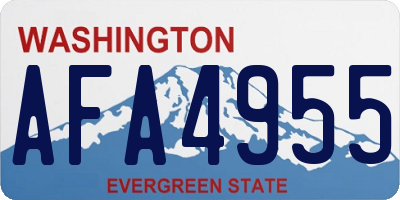 WA license plate AFA4955