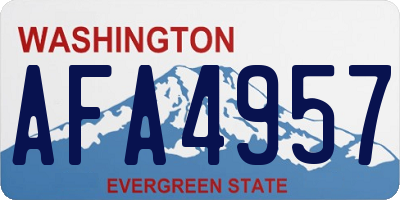 WA license plate AFA4957