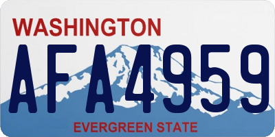 WA license plate AFA4959