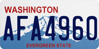 WA license plate AFA4960