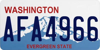 WA license plate AFA4966