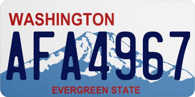 WA license plate AFA4967
