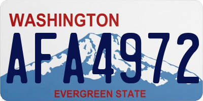WA license plate AFA4972