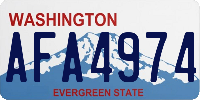 WA license plate AFA4974