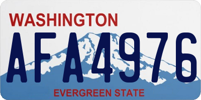 WA license plate AFA4976