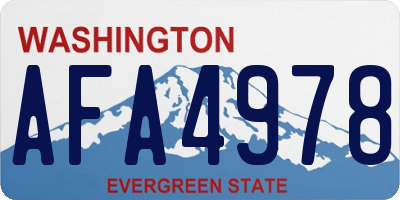 WA license plate AFA4978