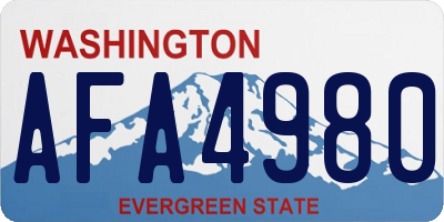 WA license plate AFA4980