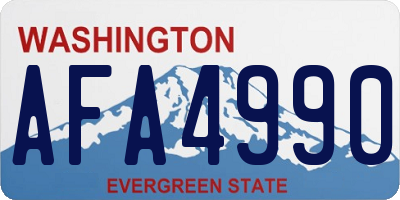 WA license plate AFA4990