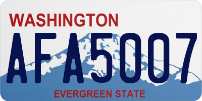 WA license plate AFA5007