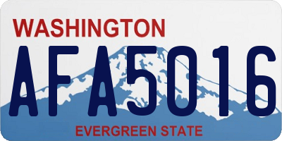 WA license plate AFA5016