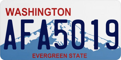 WA license plate AFA5019