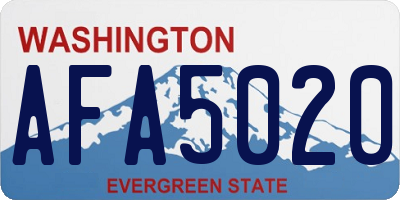 WA license plate AFA5020