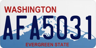 WA license plate AFA5031