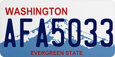 WA license plate AFA5033