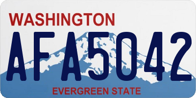 WA license plate AFA5042