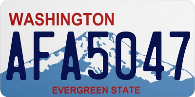 WA license plate AFA5047