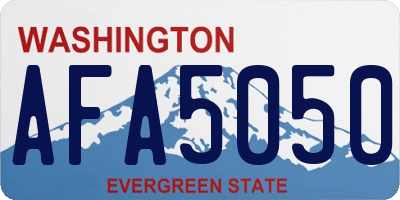 WA license plate AFA5050