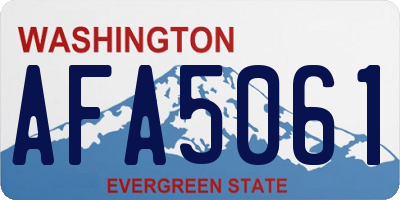 WA license plate AFA5061
