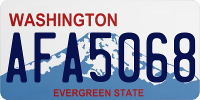 WA license plate AFA5068