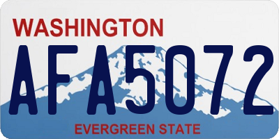 WA license plate AFA5072