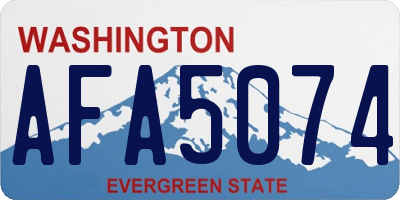 WA license plate AFA5074