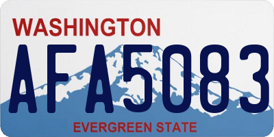 WA license plate AFA5083
