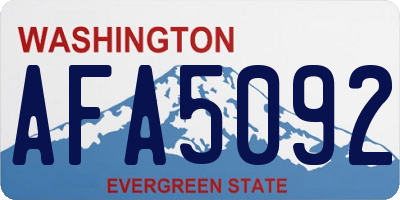 WA license plate AFA5092