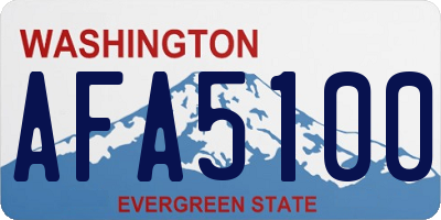 WA license plate AFA5100